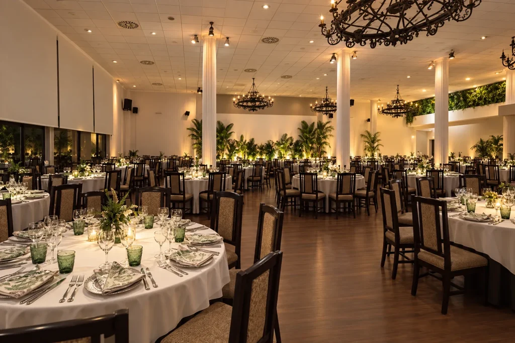 Salón de celebraciones con iluminación ambiental